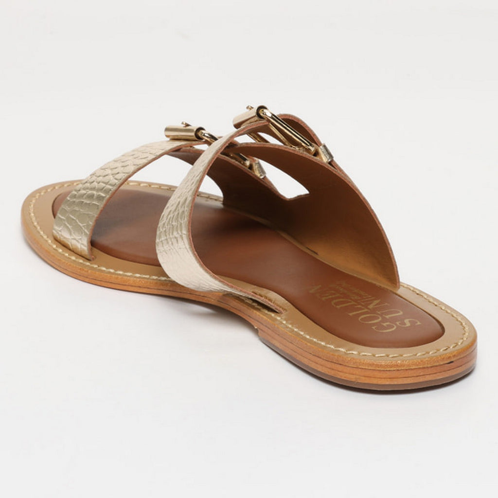 Sandalias Zyra - Croco Dorado Claro