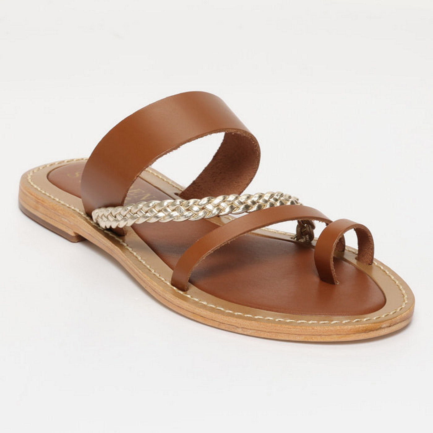 Hazel Sandals - Camel and Gold