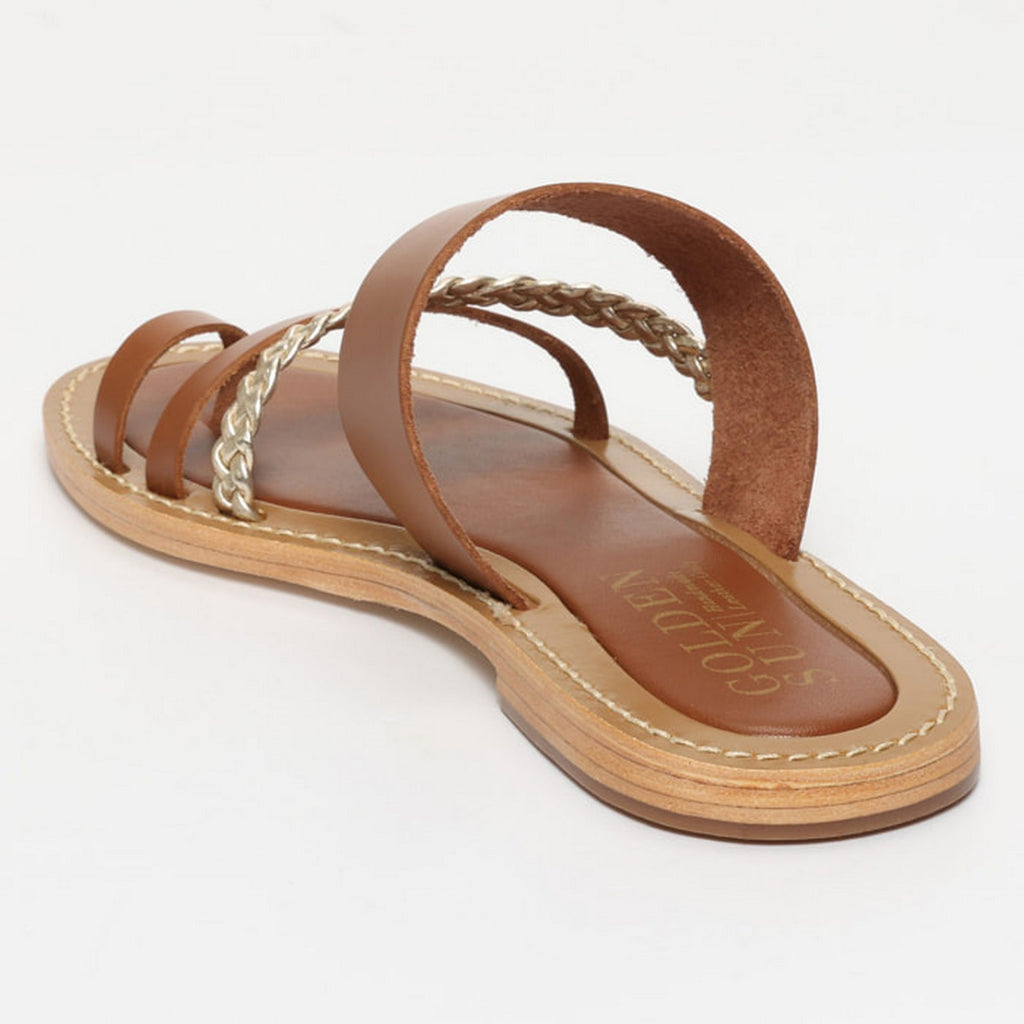 Hazel Sandals - Camel and Gold