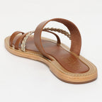 Hazel Sandals - Camel and Gold