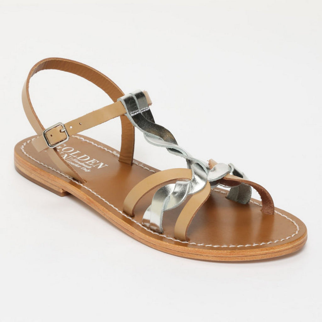 Sandalias Kyseli - Arena y Plata