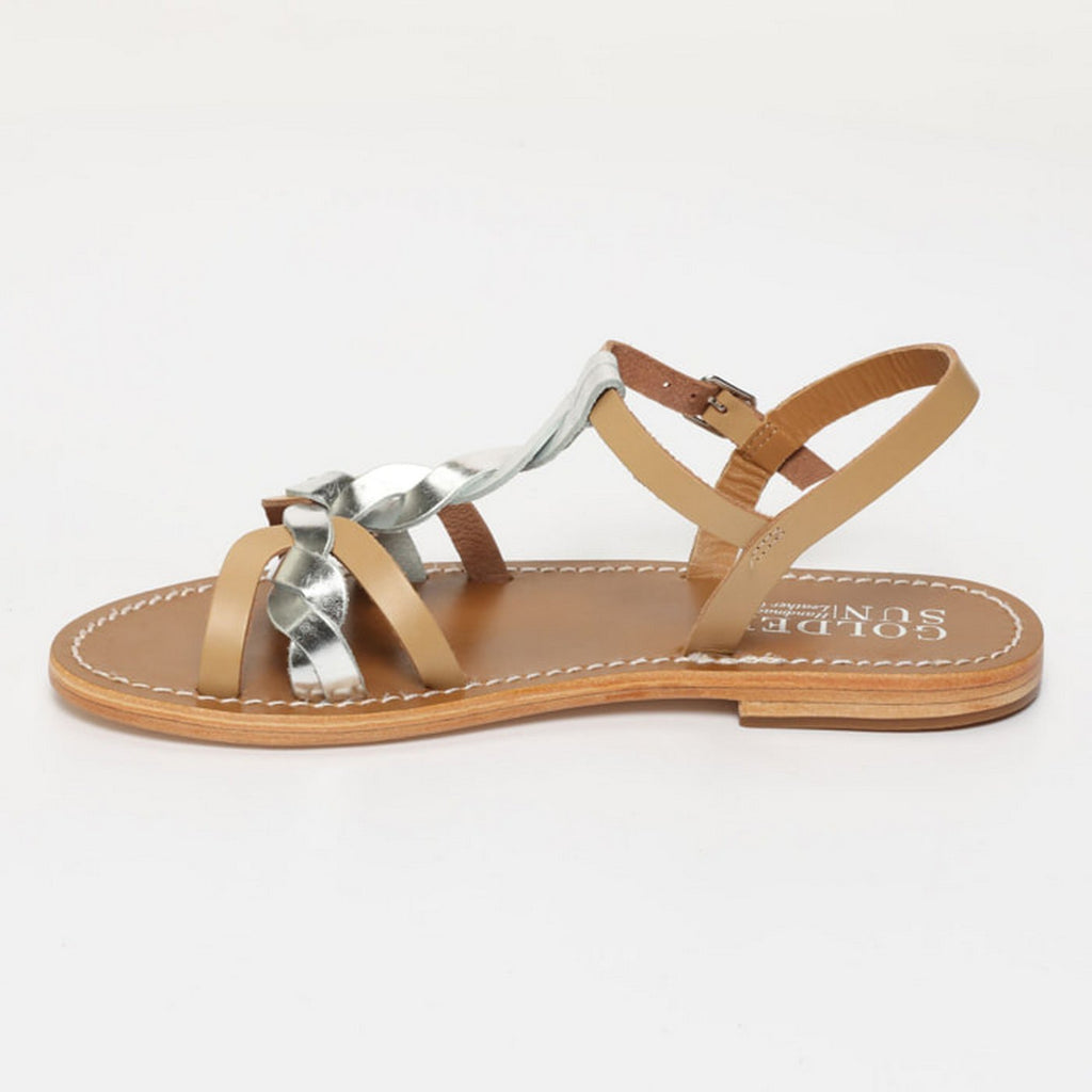 Sandalias Kyseli - Arena y Plata