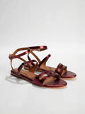 Gineta Sandals - Metallic Burgundy