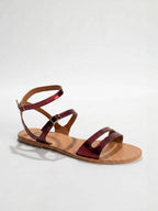 Gineta Sandals - Metallic Burgundy