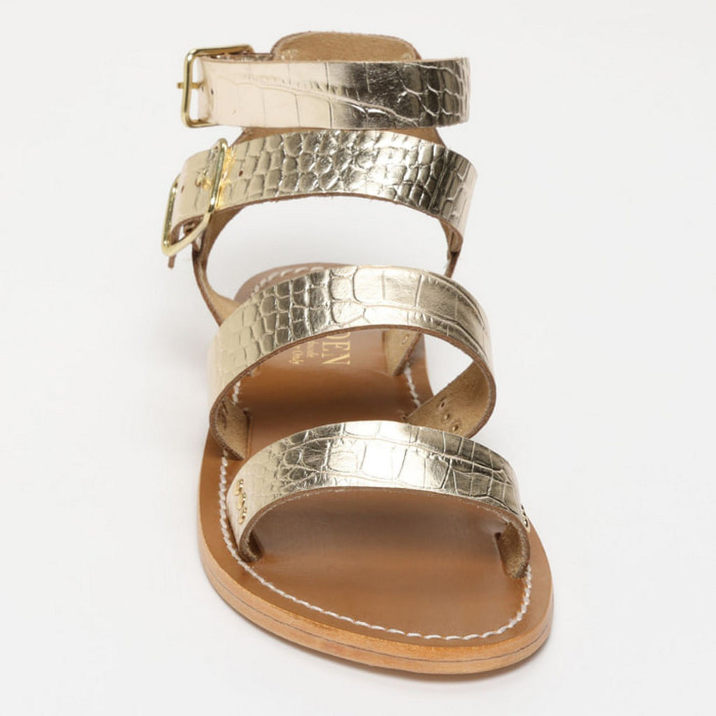 Sandalias Niolon - Croco Dorado