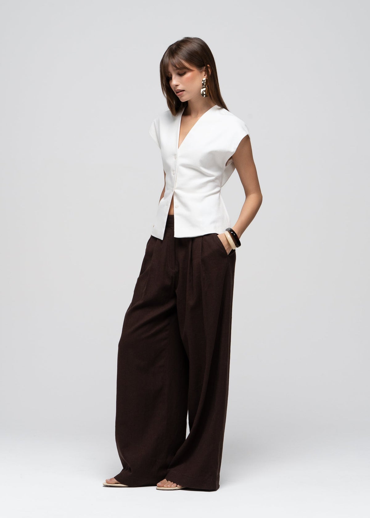 Nolla Linen Wide Leg Bukser