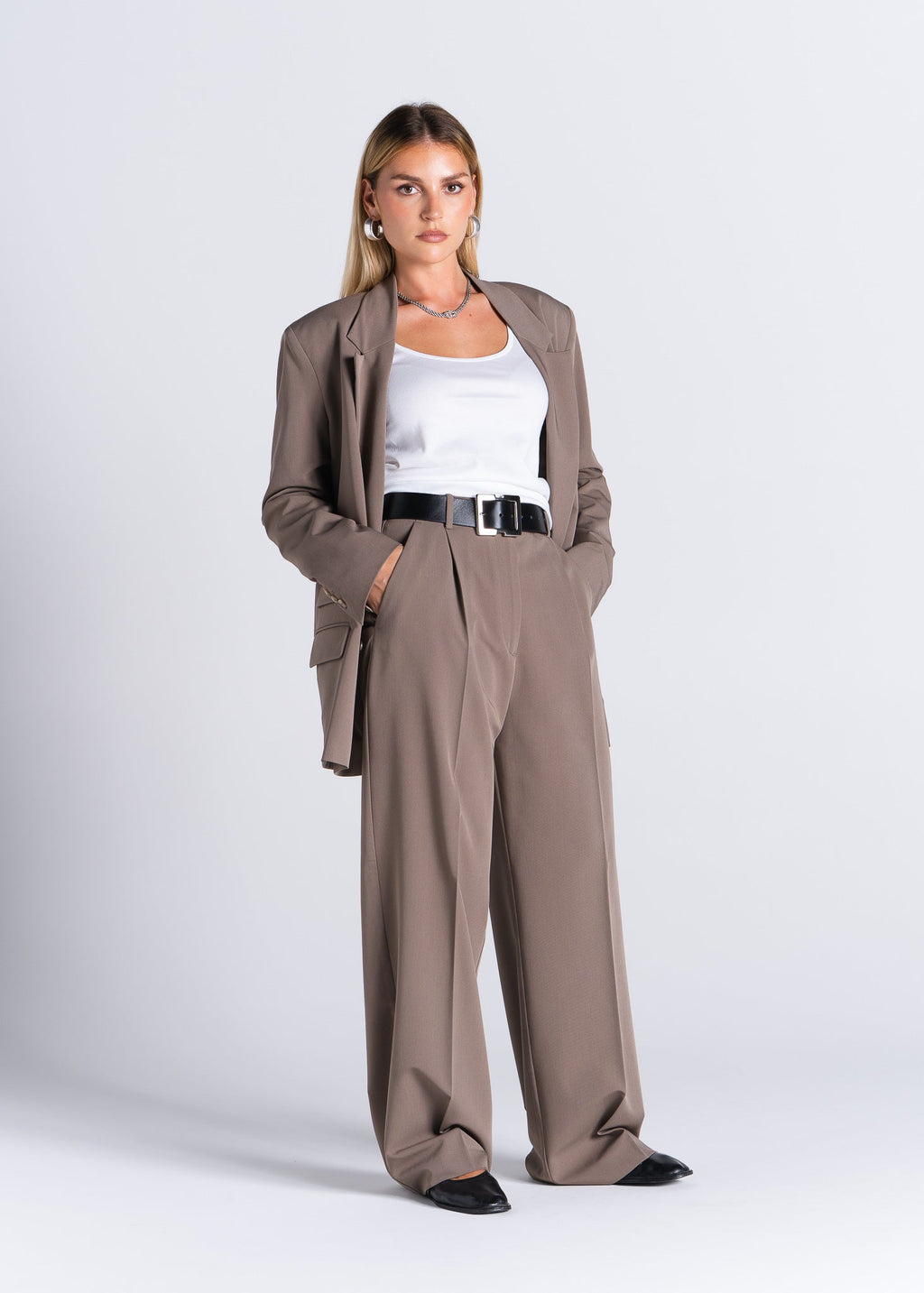 Double-breasted blazer Jagger taupe