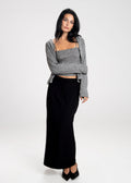 Jupe Keanu Tailored Mid-Waist Midi - Black