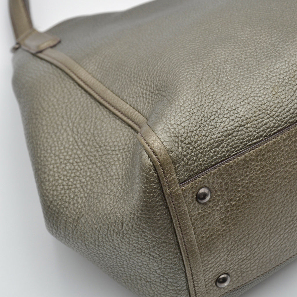 Gucci Soho Iridescent Khaki Grey Grained Leather