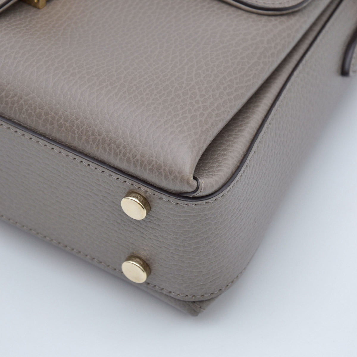 Gucci Interlocking Gg Cuir Grainé Gris