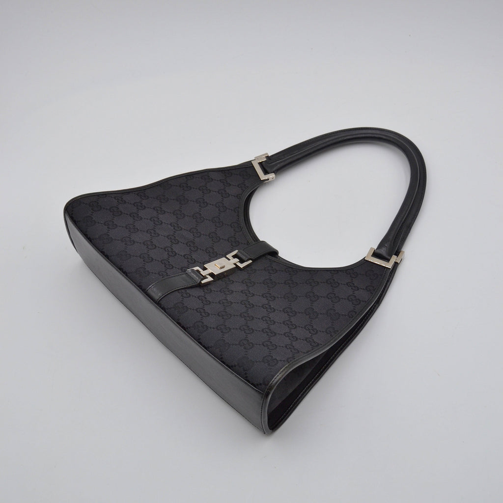 Gucci Jackie Black GG Monogram Canvas Bag