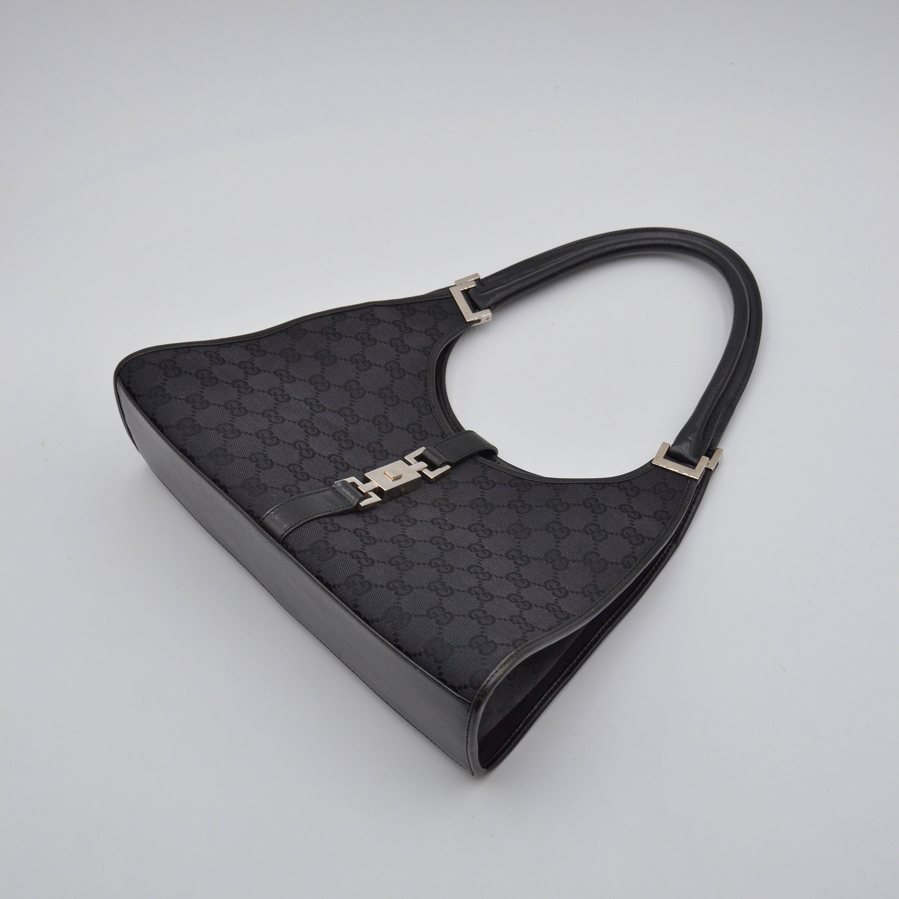 Gucci Jackie Black GG Monogram Canvas Bag