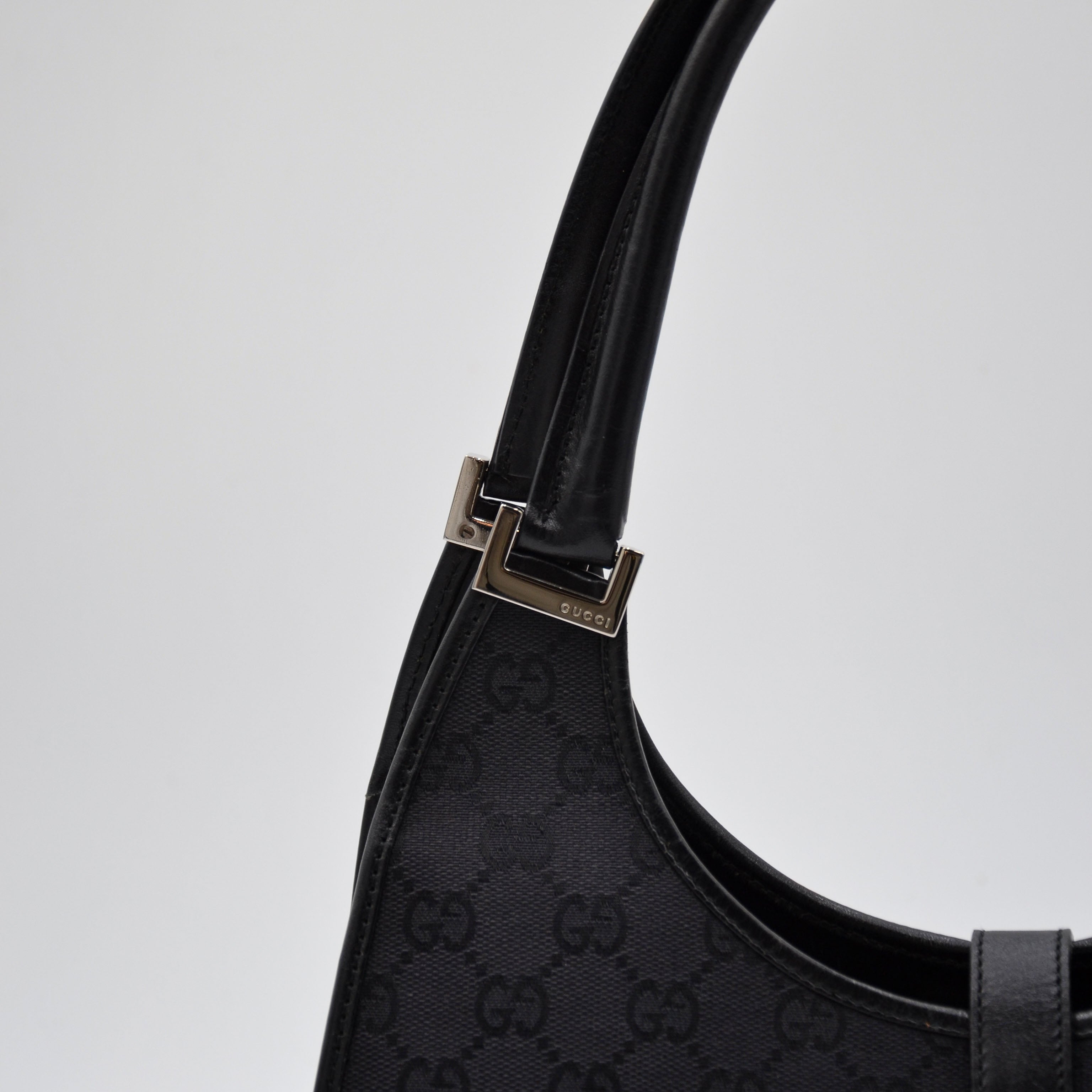 Gucci Jackie Black GG Monogram Canvas Bag