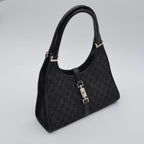 Gucci Jackie Black GG Monogram Canvas Bag