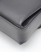 Sac Gucci Interlocking Mini Cuir Grainé Noir Chaîne Champagne