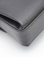 Sac Gucci Interlocking Mini Cuir Grainé Noir Chaîne Champagne