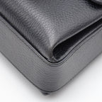 Sac Gucci Interlocking Mini Cuir Grainé Noir Chaîne Champagne