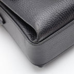 Sac Gucci Interlocking Mini Cuir Grainé Noir Chaîne Champagne