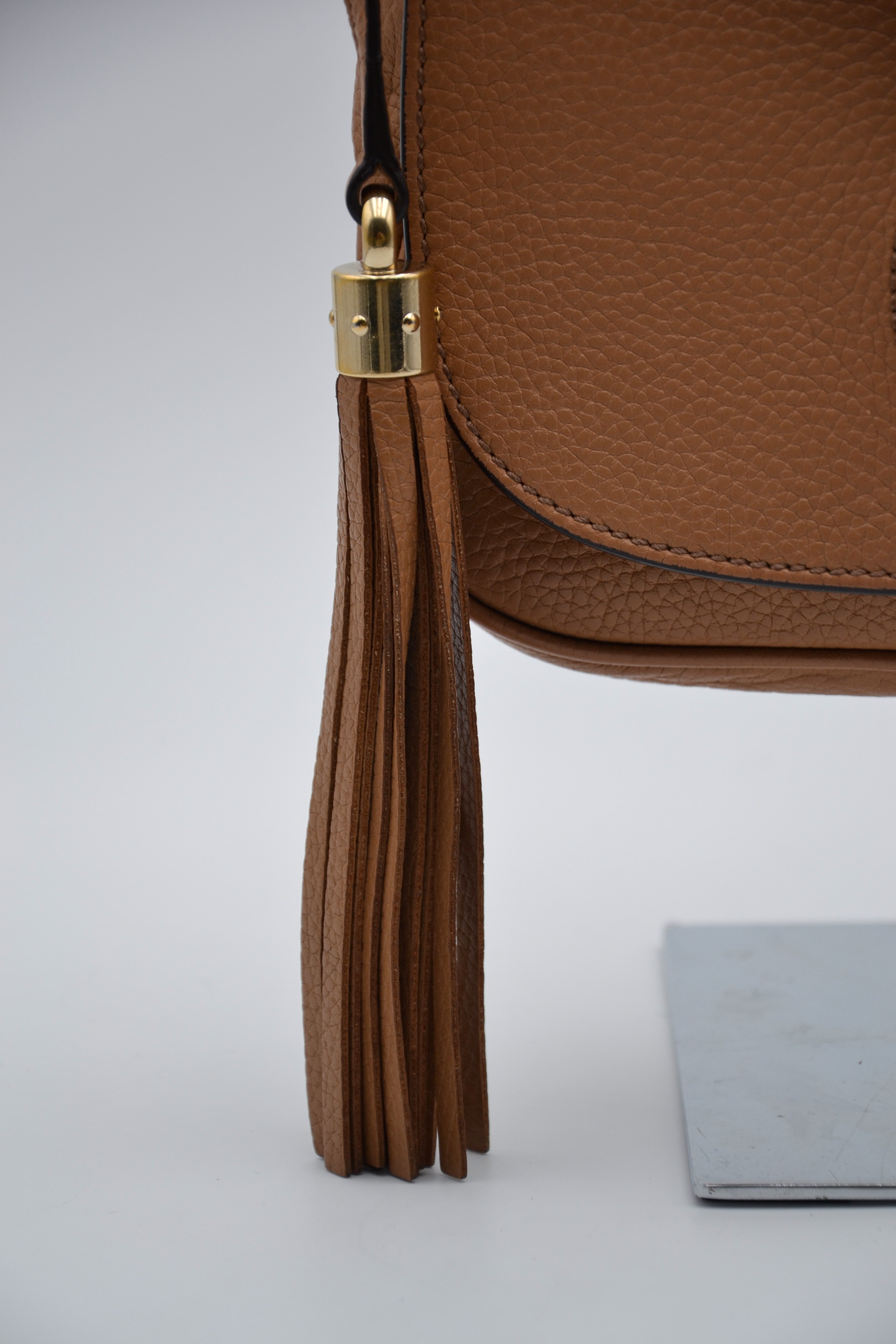 Pochette Gucci Soho En Cuir Grainé Beige