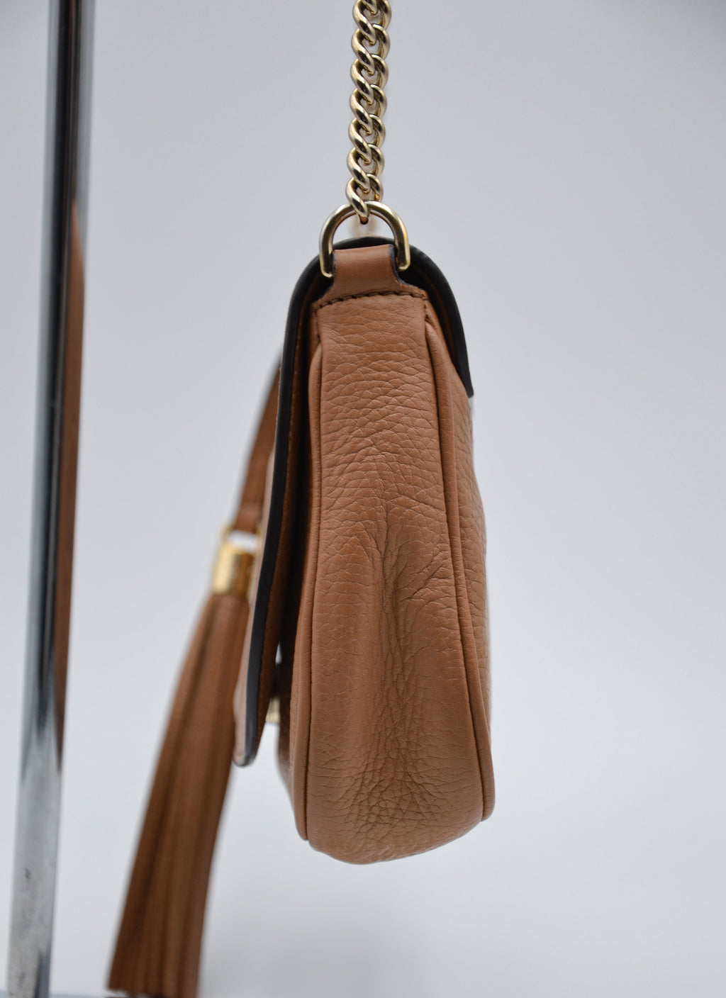 Pochette Gucci Soho En Cuir Grainé Beige