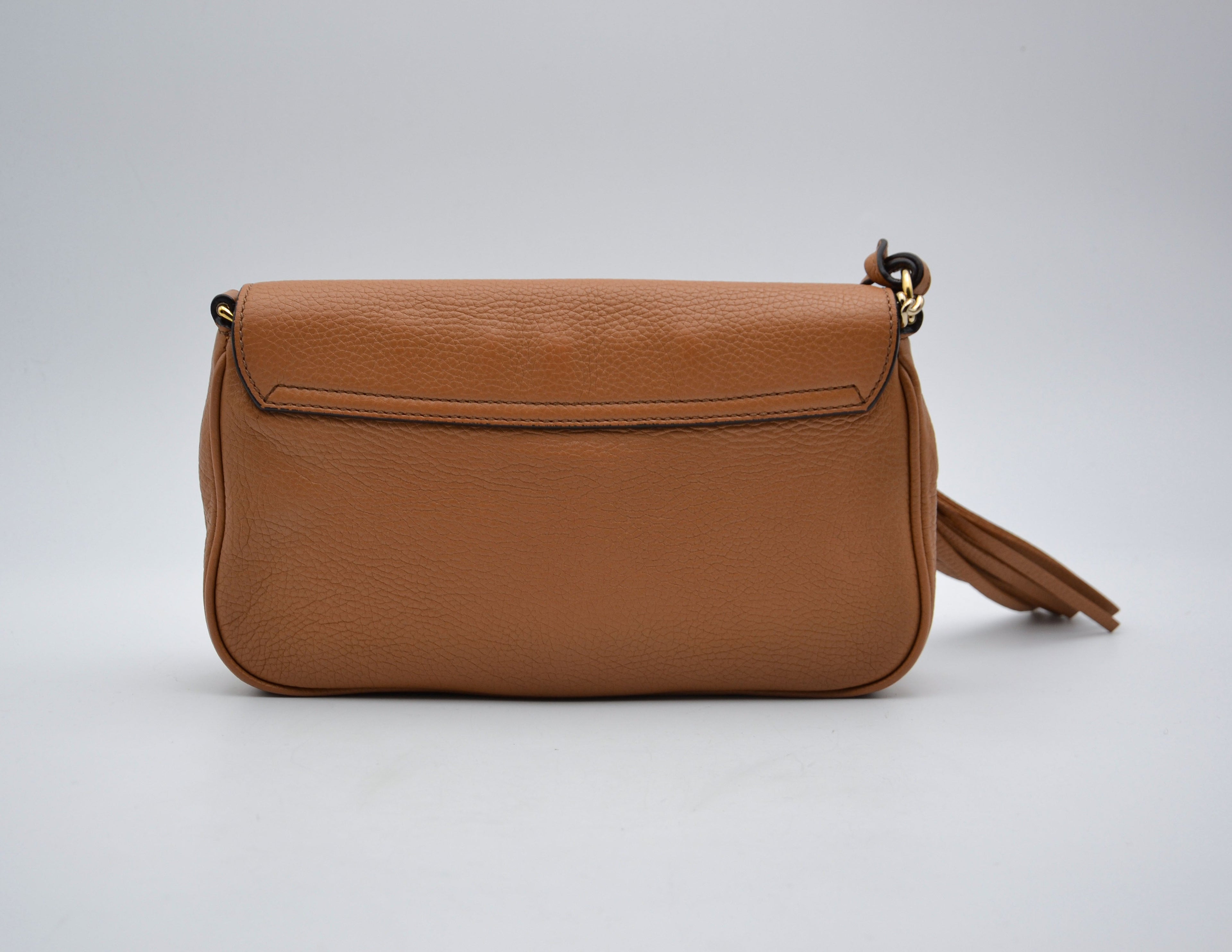 Pochette Gucci Soho En Cuir Grainé Beige