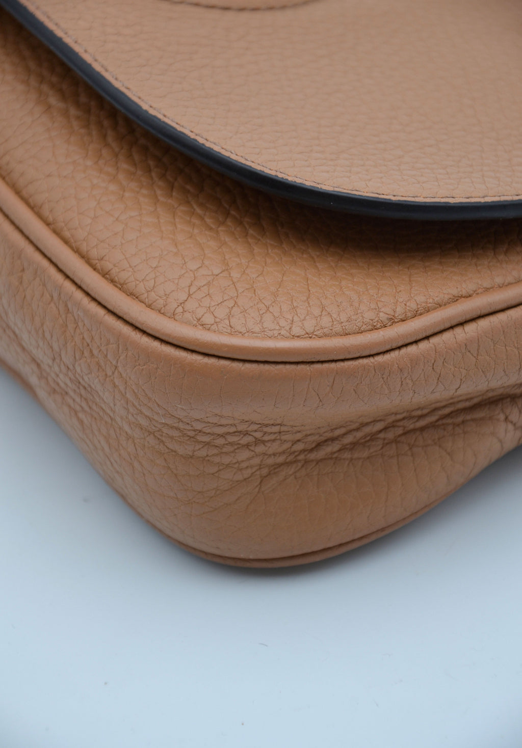Pochette Gucci Soho En Cuir Grainé Beige