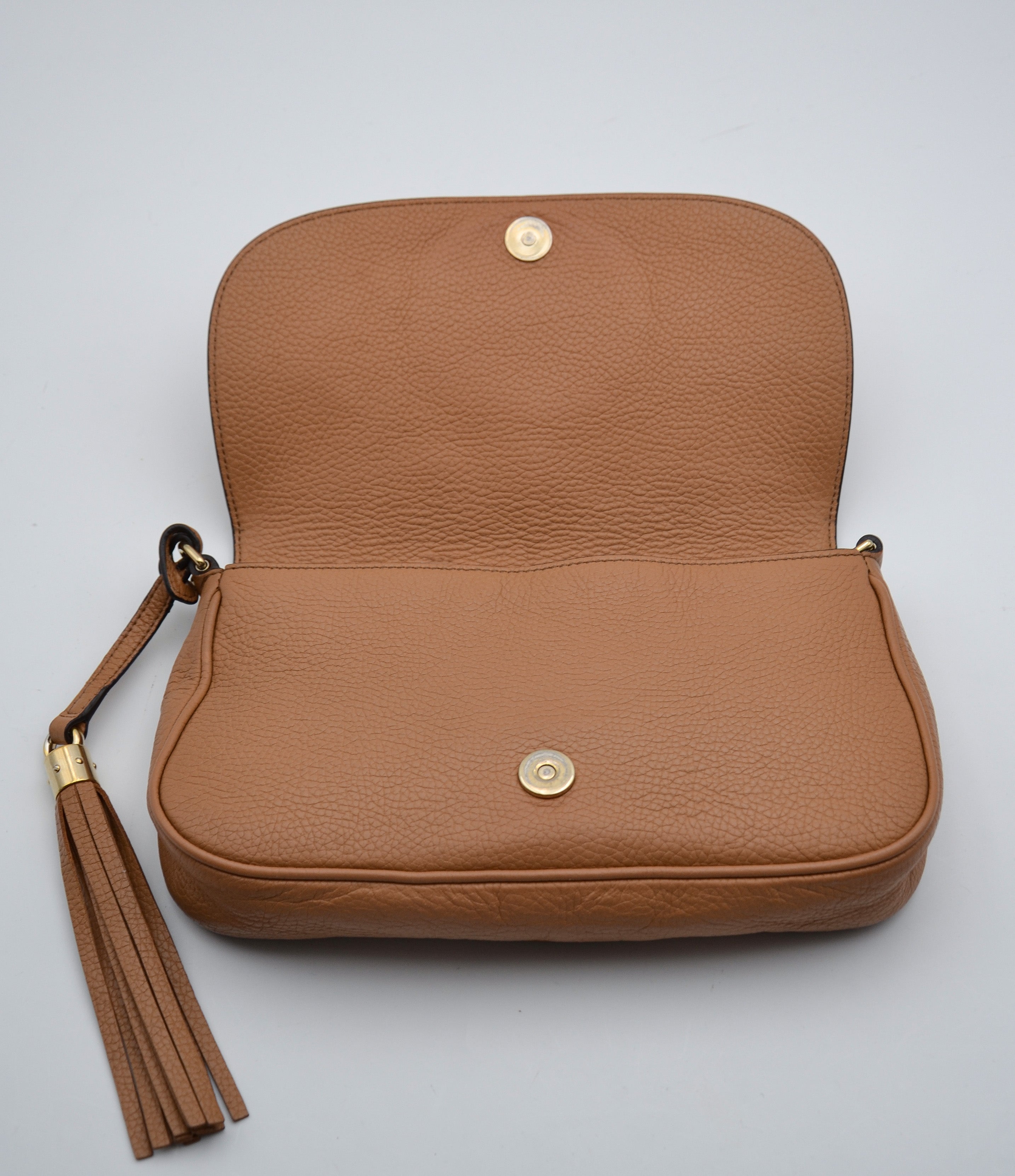 Pochette Gucci Soho En Cuir Grainé Beige