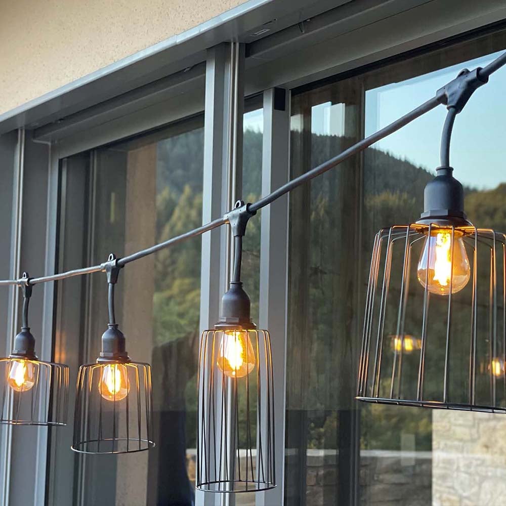 Nema - E27 Wired Garland - Steel - Black