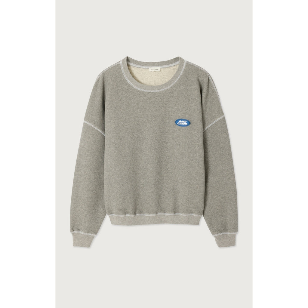 Round-Neck Sweatshirt - Marl Grey - Women