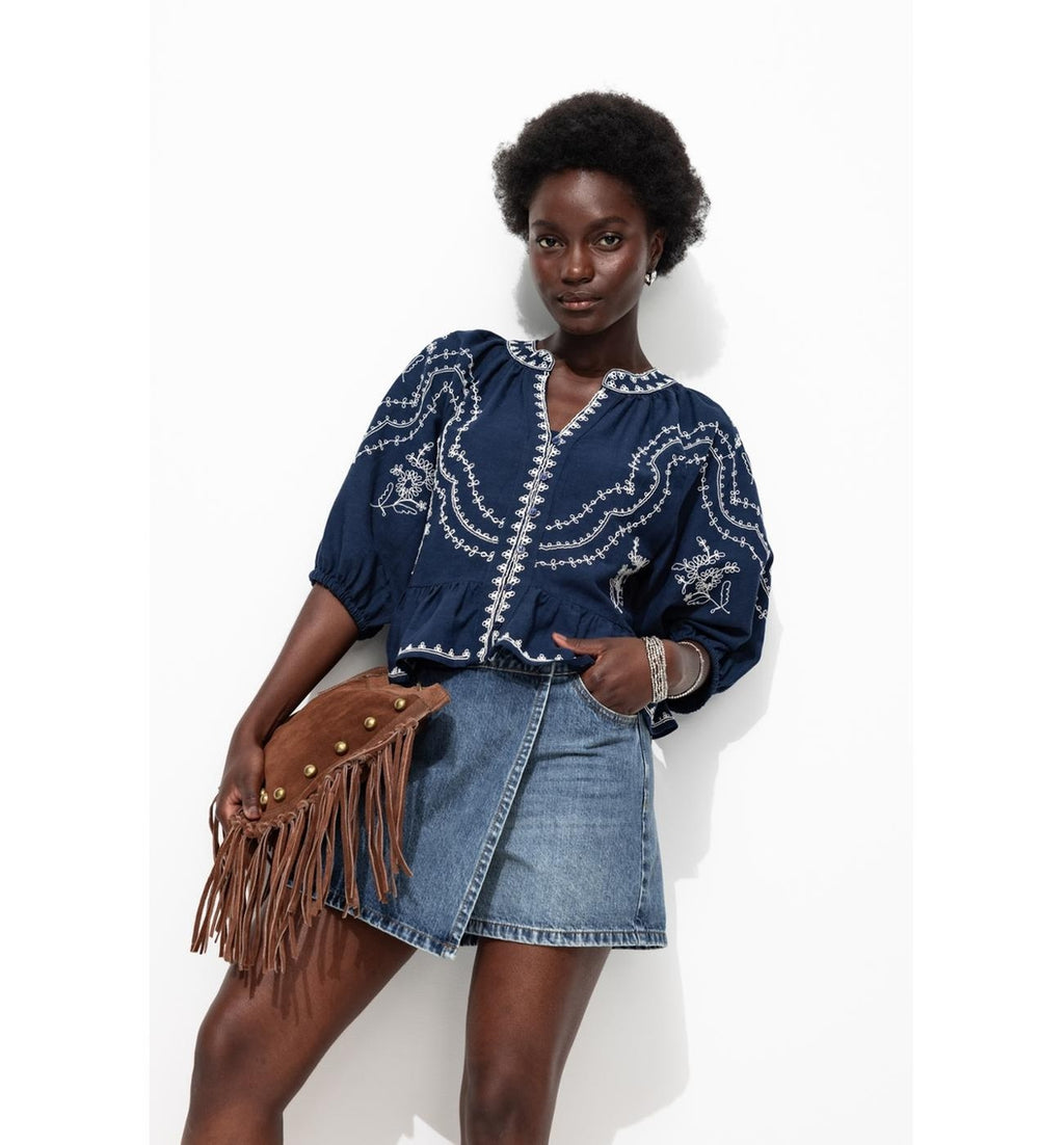 Women's Denim Shorts Mini Skirt - Plain Dark Jeans