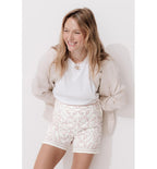 Short Brodé Reliefé Femme - Naturel Imprime