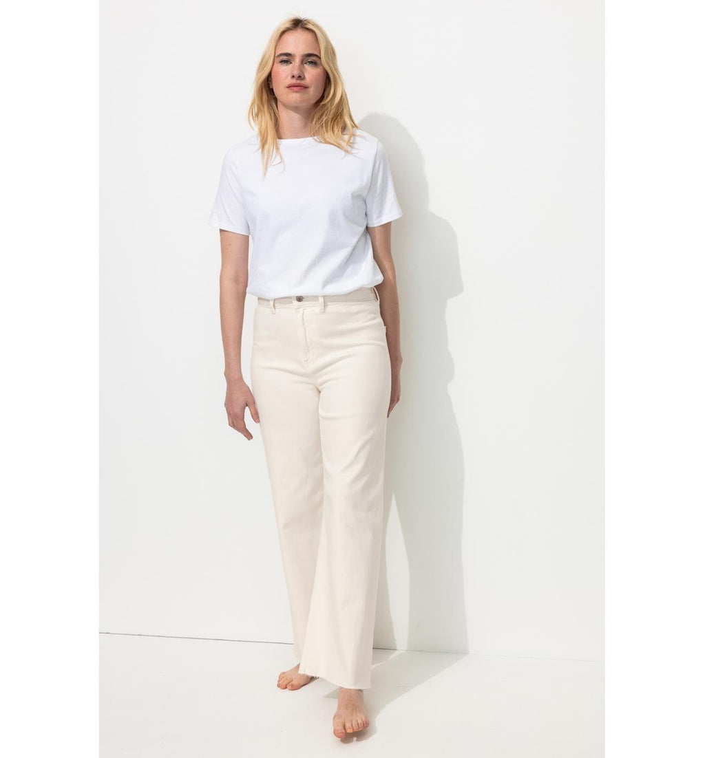 Vaqueros de pierna ancha para mujer Hector - Natural Plain Light
