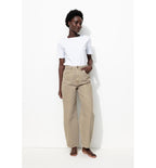 Pantalon Barrel Femme - Naturel Uni Clair