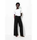 Hector Pantalon Large Femme - Noir Uni Fonce