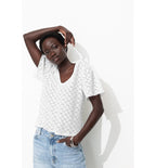 T-shirt Effet Dentelle Femme - Naturel Uni Clair