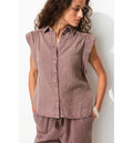 Chemise en Gaze de Coton Femme - Violet Uni Colore