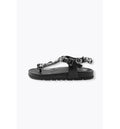Sandales-tongs Bijoux en Cuir - Noir Uni Fonce