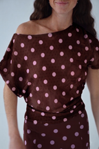 Top Jimena Pois Marron Et Rose