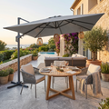 Veya - Offset Square Parasol - Aluminium - Dark Grey