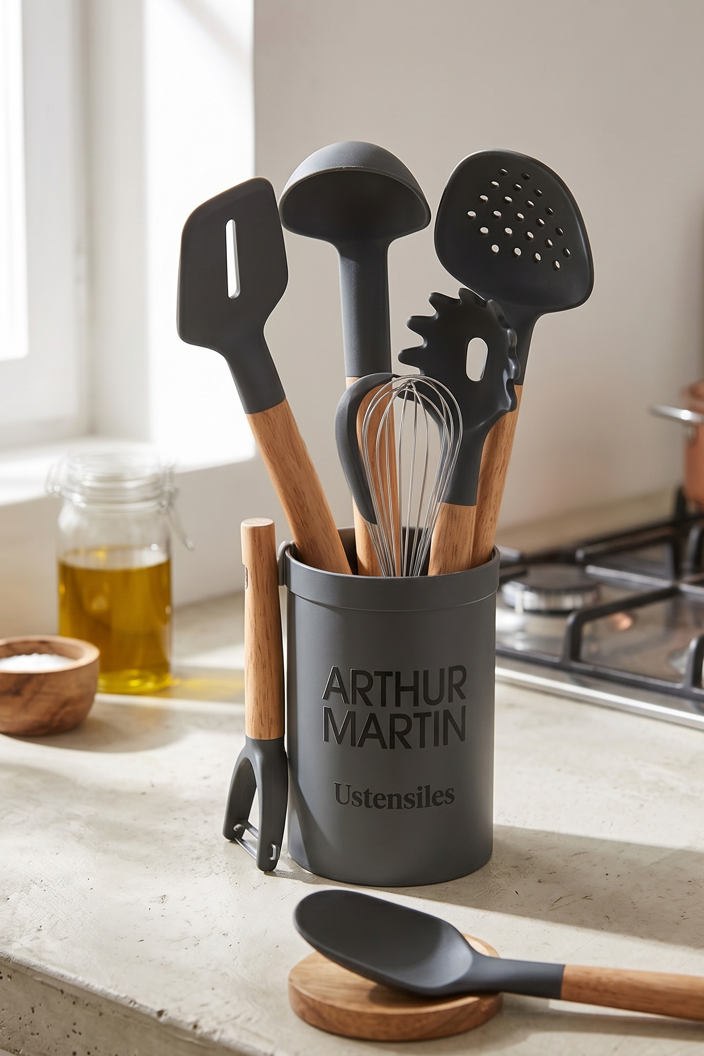 9 Piece Kitchen Utensil Set - Gray