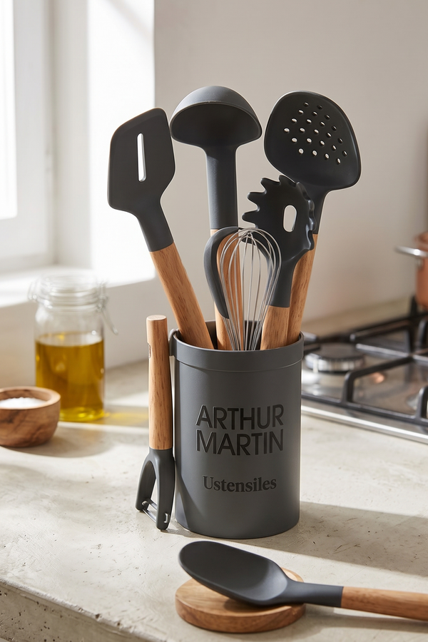 9 Piece Kitchen Utensil Set - Gray