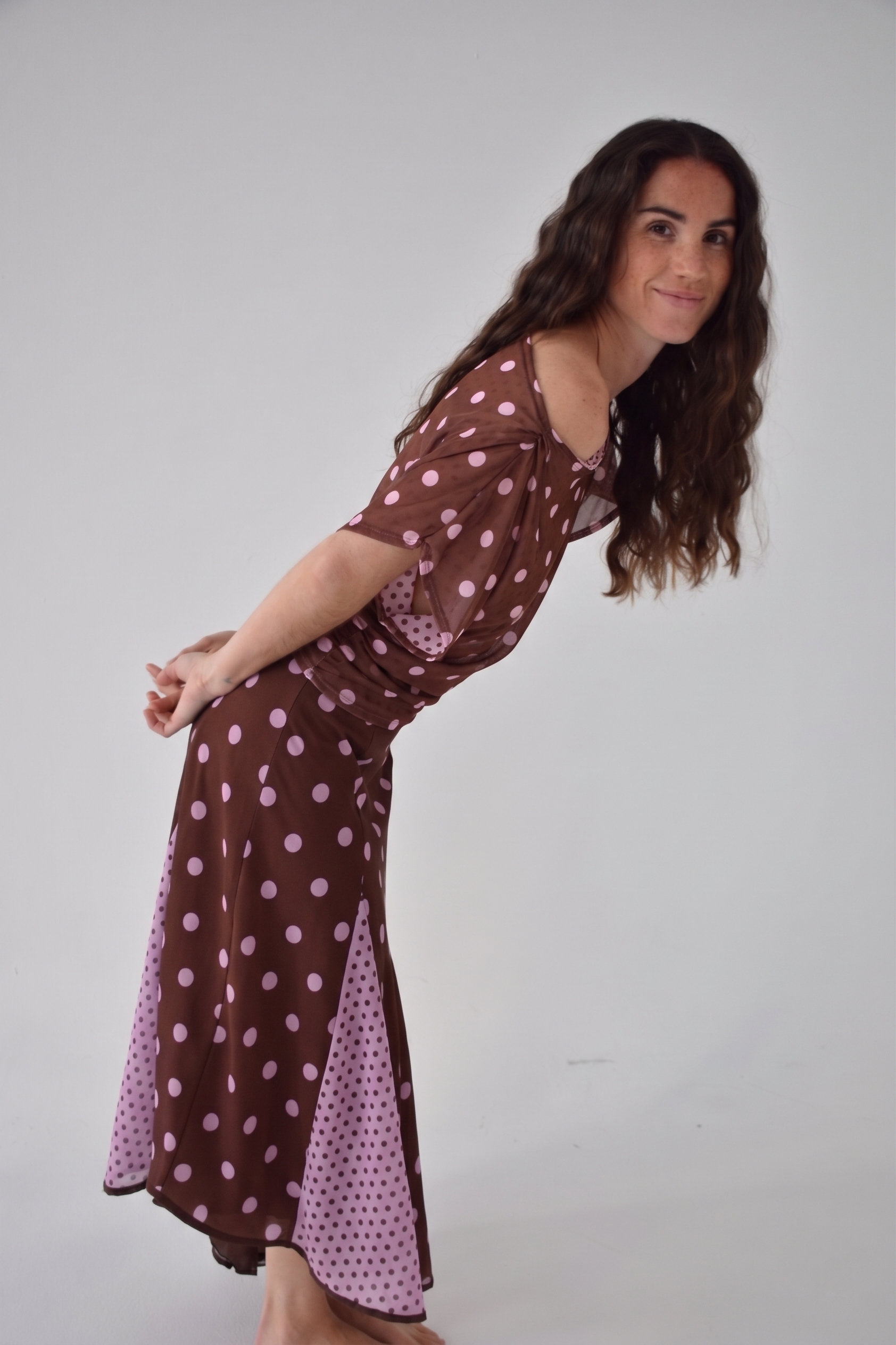 Top Jimena Pois Marron Et Rose