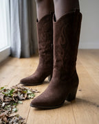 Vanina Cowboy Boots - Chocolate