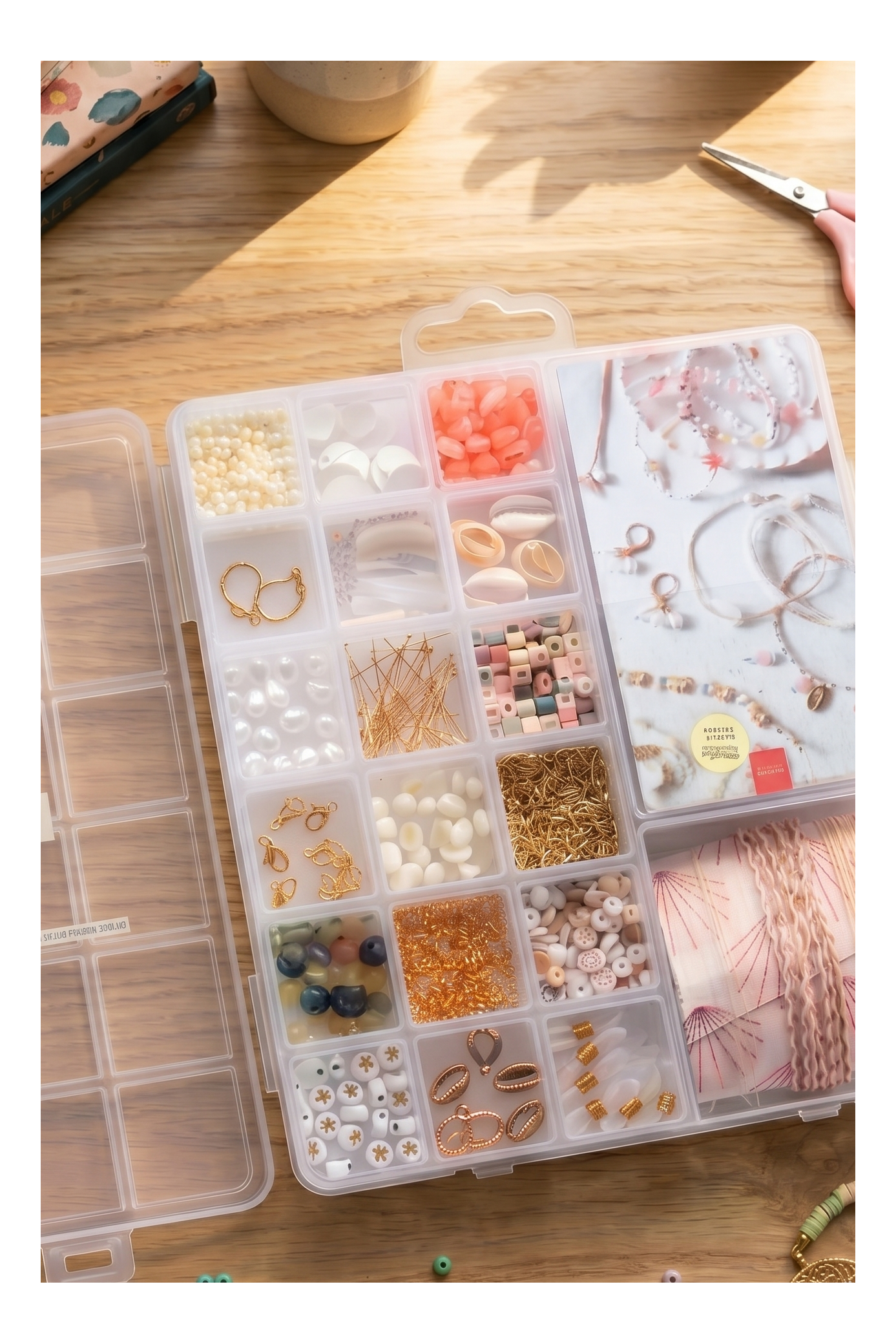 Maxi Boîte Piña Colada - 20 Compartiments Perles & Apprêts Pour Création De Bijoux