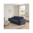 Garance - Straight Sofa - 3 Seater - Corduroy - Midnight Blue