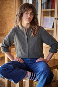 Binta Blouse - Charcoal Gingham