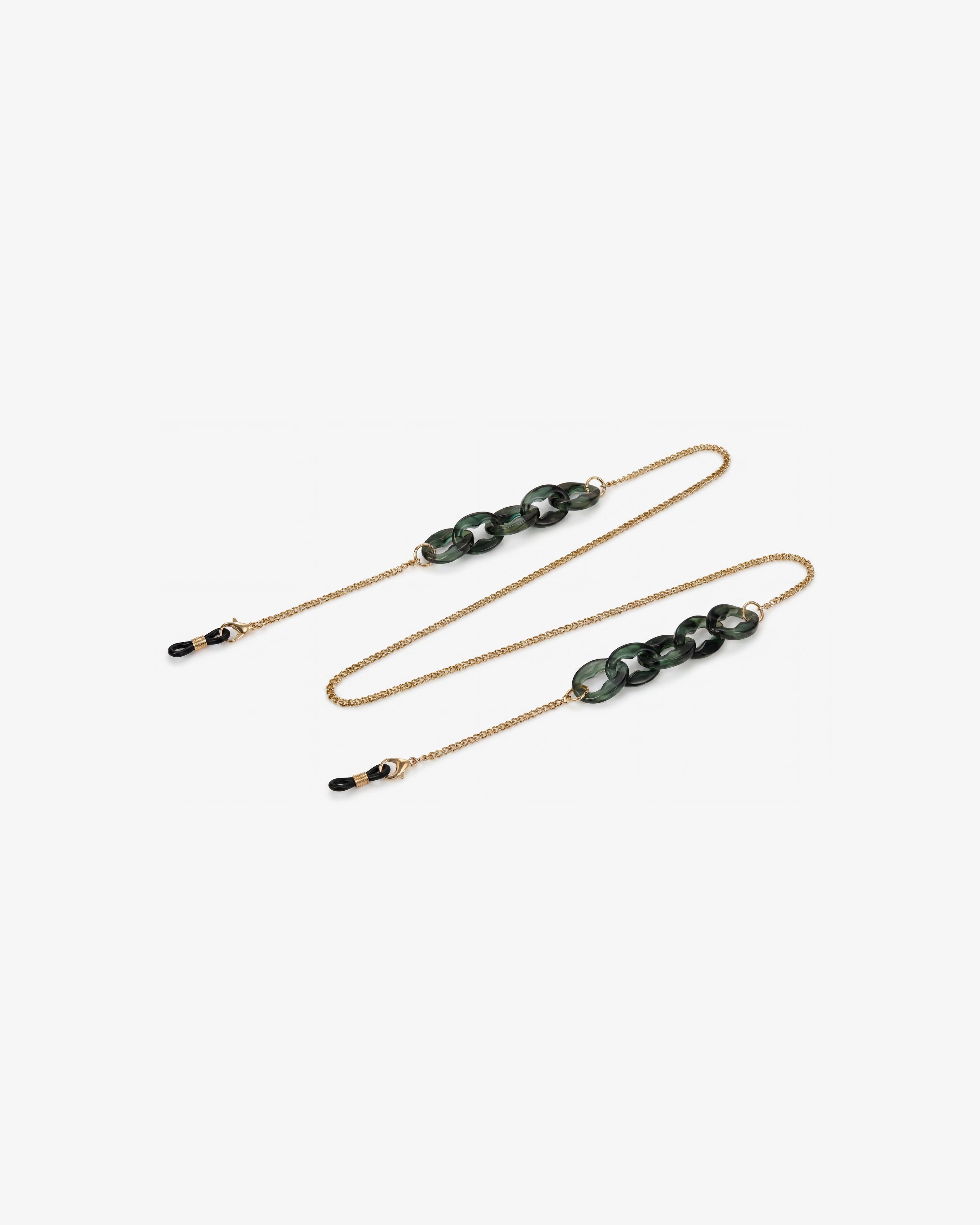 Cadena Fina Con Eslabones Verdes