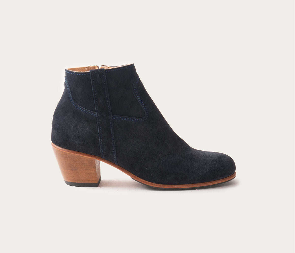 Bottines Gil - Velours Bleu - Femme