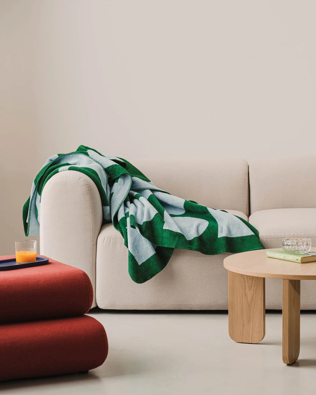Gili Throw - Forest Green/Baby Blue