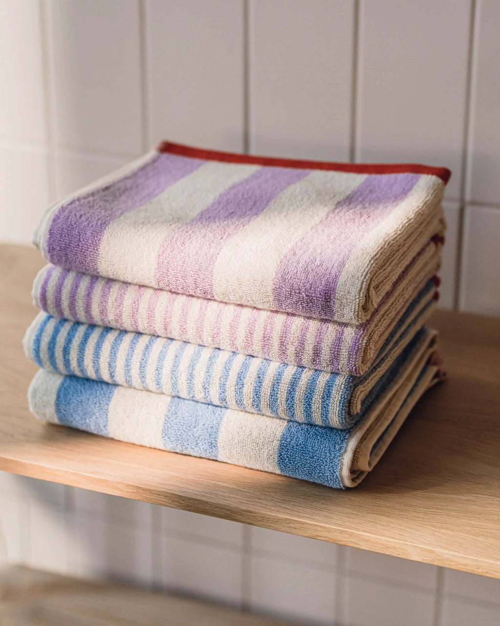 Serviette De Bain Gobo - Baby Blue / Rayures Larges